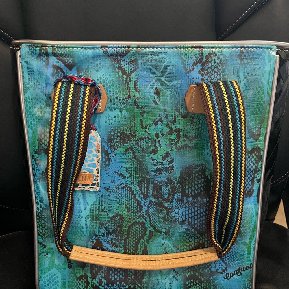 Consuela Blue and Green Botanical Bag